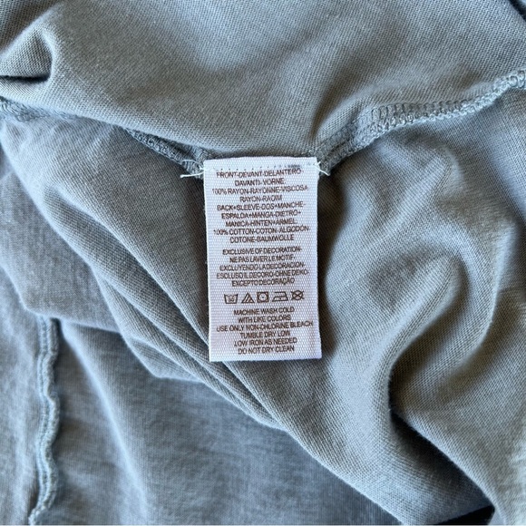 Free People Hooded High Low Tunic Dress Embroidered Drapey Hem Gray Small GUC - Picture 15 of 16